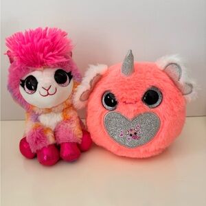 ZURU Pink Coco Surprise and Orange Rainbocorn Plush Toy Set